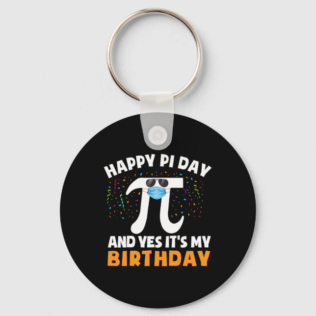 Född på Pi Day Birthday Shirt Boys Grattis på föde Nyckelring (Framsida)
