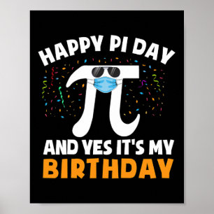 Född på Pi Day Birthday Shirt Boys Grattis på föde Poster