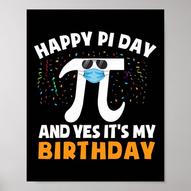Född på Pi Day Birthday Shirt Boys Grattis på föde Poster (Framsidan)