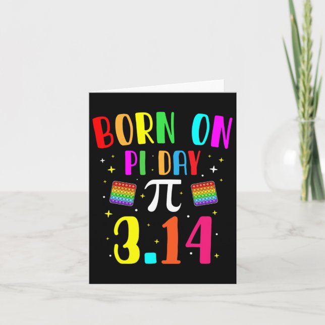 Född på Pi Day March Birthday Math Geek Teacher A Kort (Framsida)