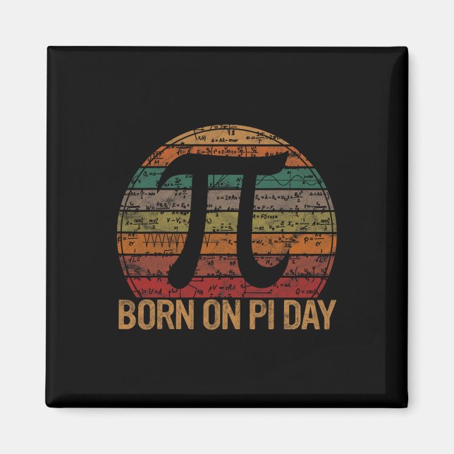 Född på Pi Day Math Equations Sunset Geek Bir Magnet (Framsidan)