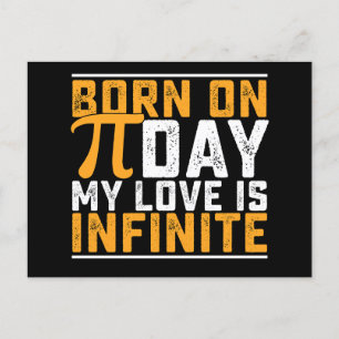 Född på Pi Day My Kärlek är oändligt Math Funny Vykort