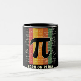 Född på Pi Day Retro Math Två-Tonad Mugg