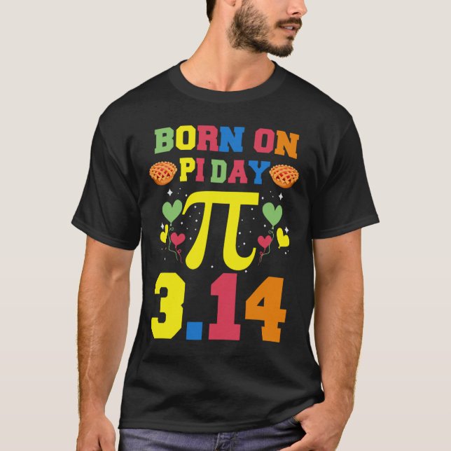Född på Pi Day T Shirt (Framsida)