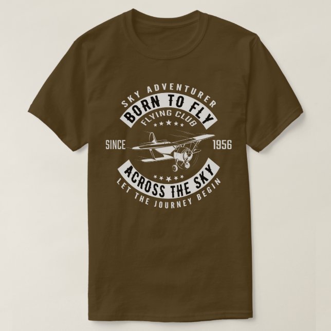 Född på väg över himlar t shirt (Design framsida)