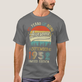 Född september 1952 70:e födelsedagen 1952 70 t shirt