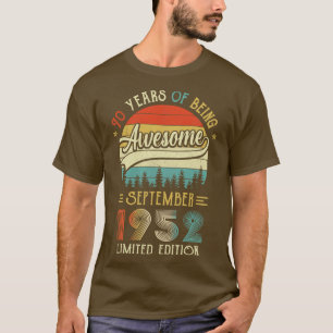 Född september 1952 70:e födelsedagen 1952 70 t shirt