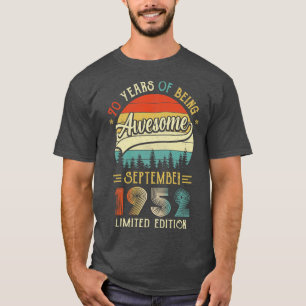 Född september 1952 70:e födelsedagen 1952 70 t shirt