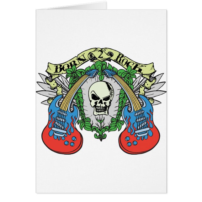 Född skalle för 2 sten hälsningskort (Framsidan)