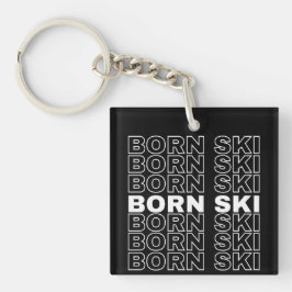 Född skidnyckelring för skidälskare