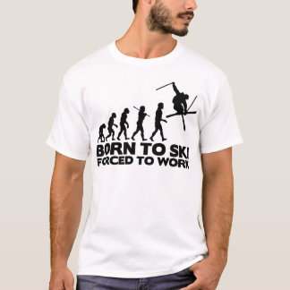FÖDD SKIEREVOLUTION ATT SKIDA TVUNGET TILL T-SHIRT