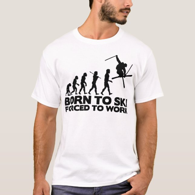 FÖDD SKIEREVOLUTION ATT SKIDA TVUNGET TILL T-SHIRT (Framsida)