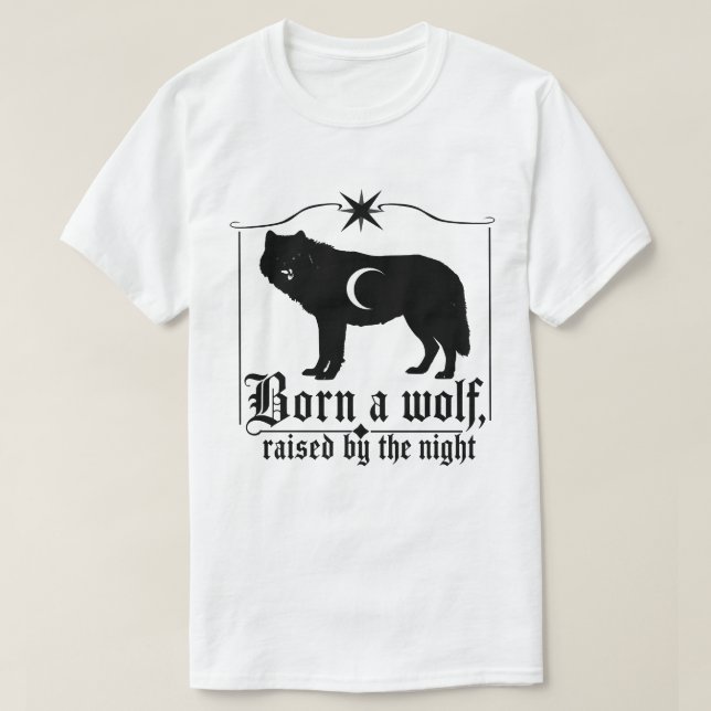 Född som en varg Uppfostrad av den gotiska T-Shirt (Design framsida)