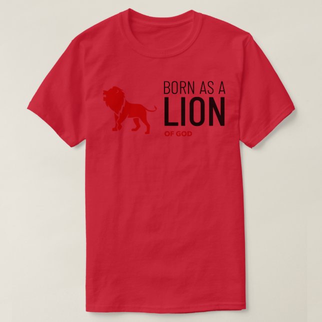 Född som Guds Lejon T Shirt (Design framsida)