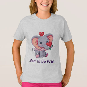 Född som Vild Elephant T-Shirt för Kid