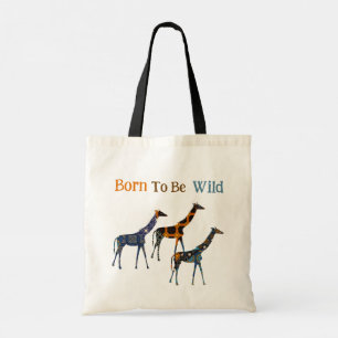 Född som Vild Giraffe tote Bag Tygkasse
