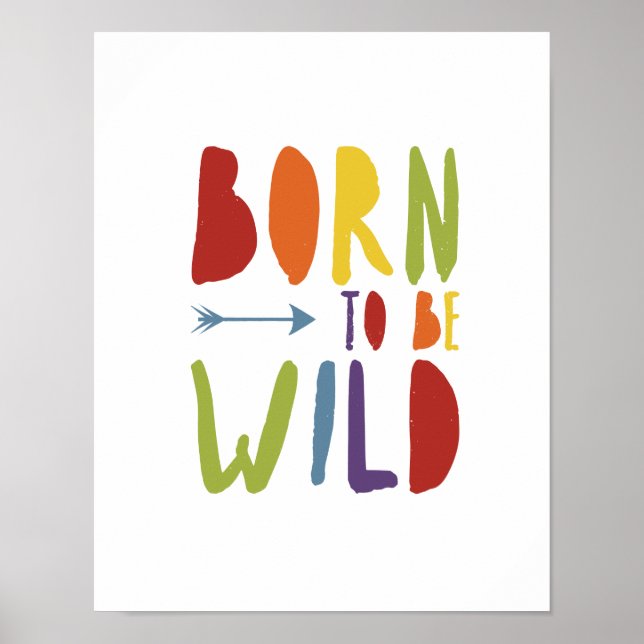 Född som Vild | Rainbow Färg | PRIDE Poster (Framsidan)