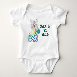 Född som Vild Rainbow Zebra T Shirt