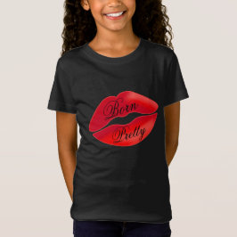 Född Söt Lip Cute Girl Lycklig Makeup Cosmetic T Shirt