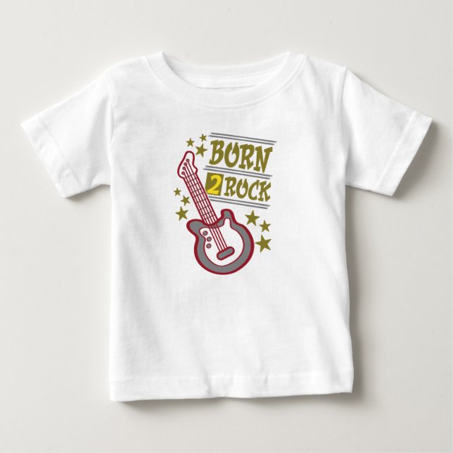 Född sten Guitar, guitaristisk design Tee Shirt (Framsida)