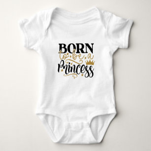 Född Till Att Vara En Prinsessa Typografi T Shirt
