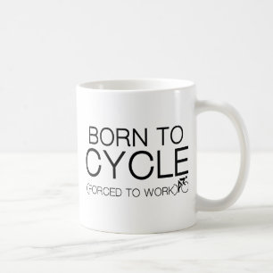 Född till cykel kaffemugg