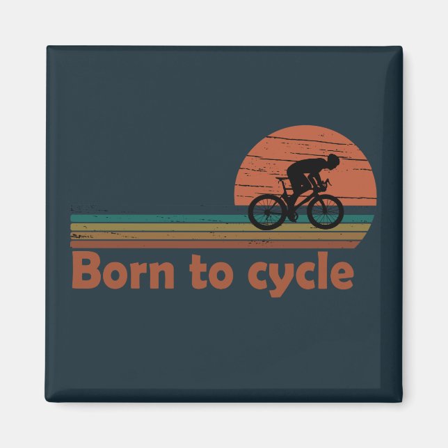 född till cykelns vintage magnet (Framsidan)