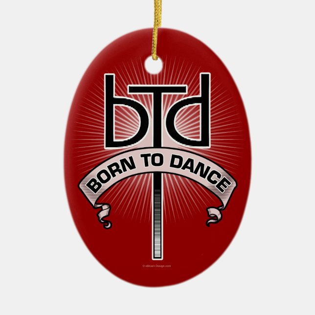 Född till Dance (basisk) Julgransprydnad Keramik (Framsidan)