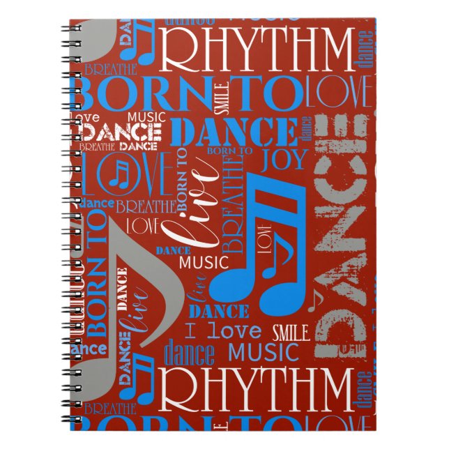 Född till Dance Blue/White/Any Färg ID277 Anteckningsbok (Framsidan)