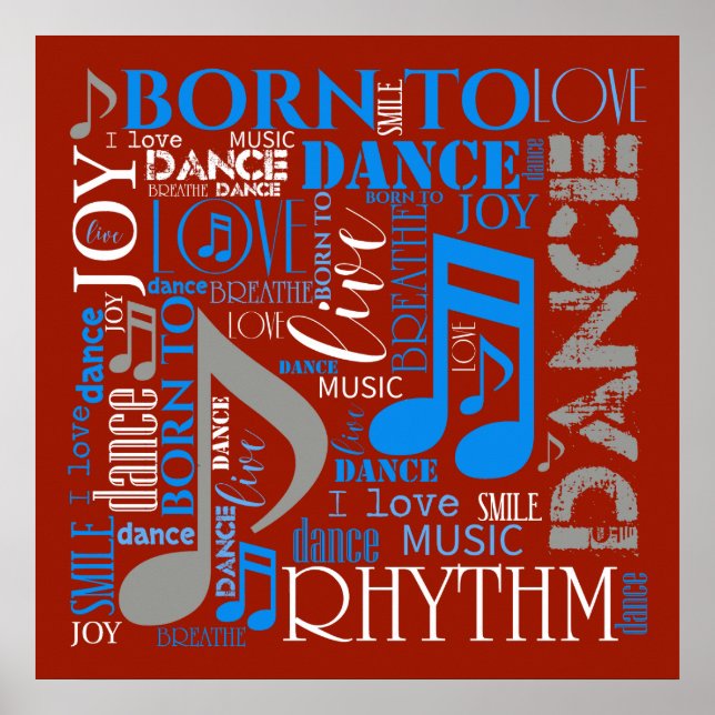 Född till Dance Blue/White/Any Färg ID277 Poster (Framsidan)