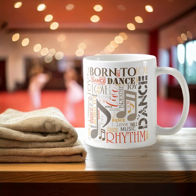 Född till Dance Brown ID277 Kaffemugg (Skapare uppladdad)