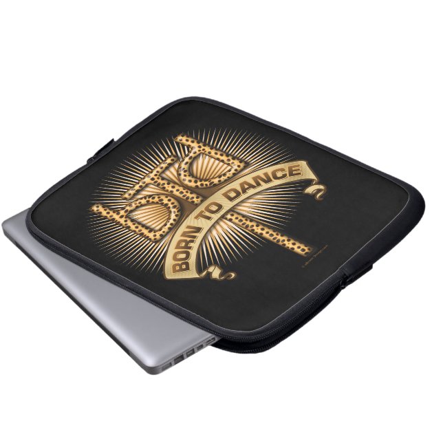 Född till Dance (leopard) Laptop Sleeve (Framre botten)