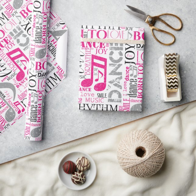 Född till Dance Rosa/Black ID277 Presentpapper (Hantverk)