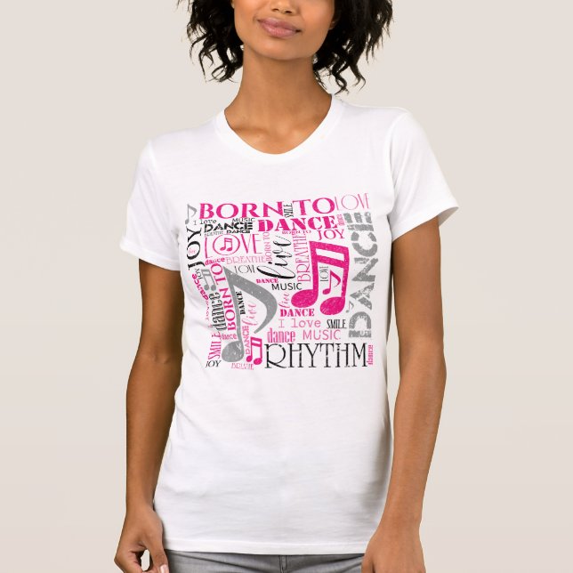 Född till Dance Rosa/Black ID277 Tee Shirt (Framsida)