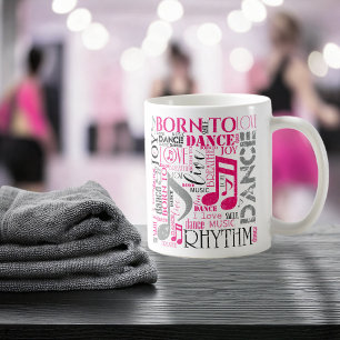 Född till Dance Rosa Grått ID277 Kaffemugg
