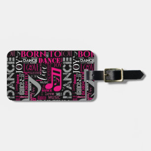 Född till Dance Rosa ID277 Bagagebricka