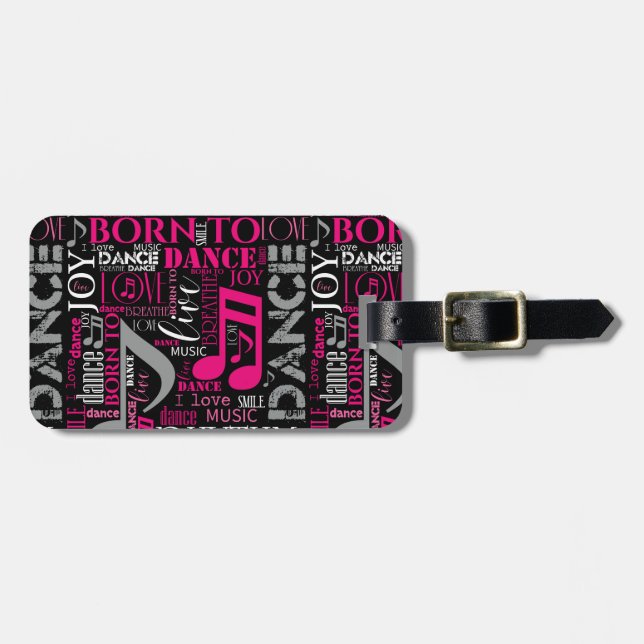 Född till Dance Rosa ID277 Bagagebricka (Horisontell Framsida)
