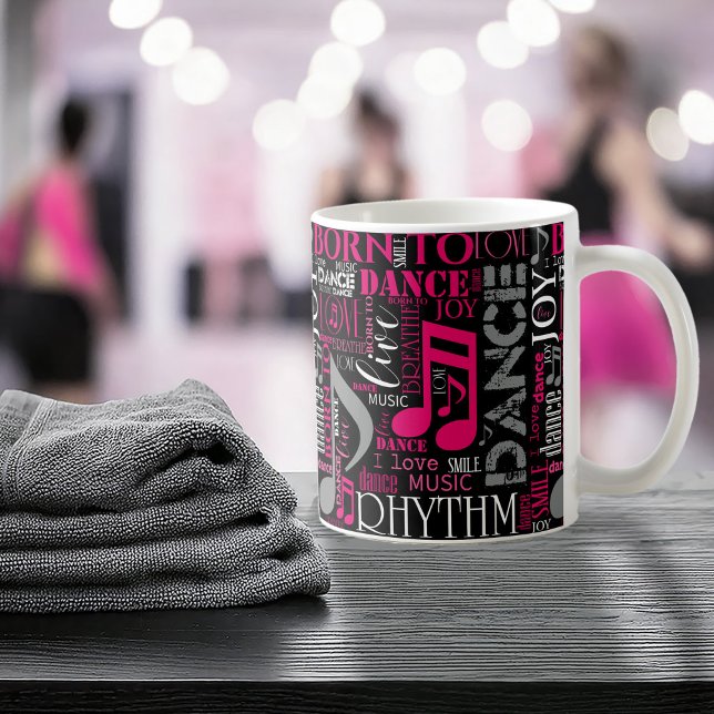 Född till Dance Rosa ID277 Kaffemugg (Skapare uppladdad)