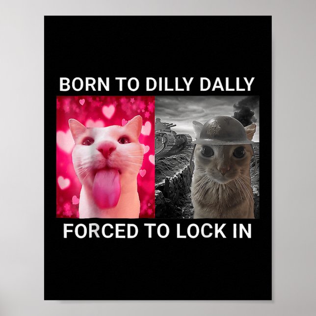 Född till Dilly Dally forcerad att låsa in font PM Poster (Framsidan)