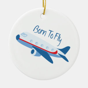 Född till Fly Julgransprydnad Keramik