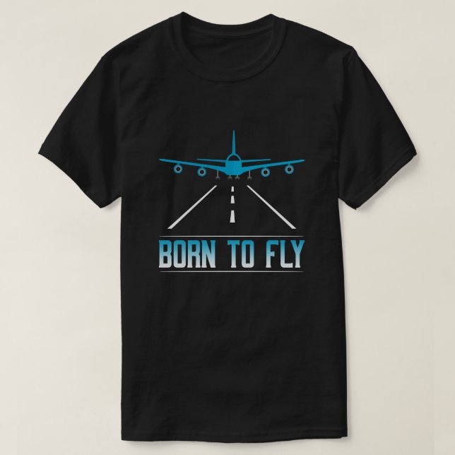 Född till flygpiloten som flyger flygplanet t shirt (Design framsida)