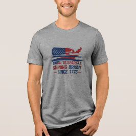 Född till Gnistra 1776 - USA flagga Art Premium Te T Shirt