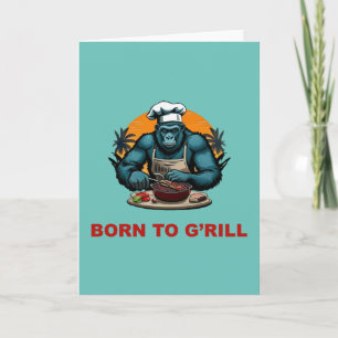 Född till G'rill BBQ-mästare Rolig Pun Kort