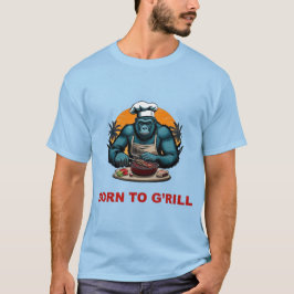 Född till G'rill BBQ-mästare Rolig Pun T Shirt