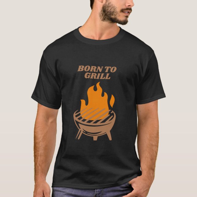 Född till Grill BBQ Master T Shirt (Framsida)