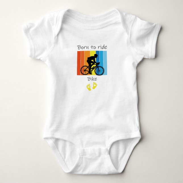 Född till Ride Bike,Funny Baby Bicycle Baby, Bicyc T Shirt (Framsida)