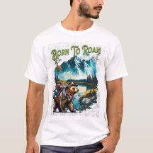 "Född till roaming" utomhus/vandrande t-shirt