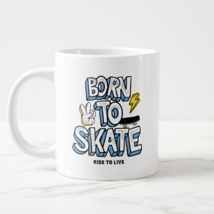 Född till Skate Ride till Live Jumbo Mugg