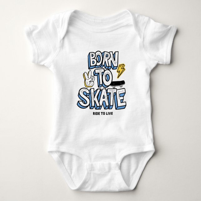Född till Skate Ride till Live T Shirt (Framsida)