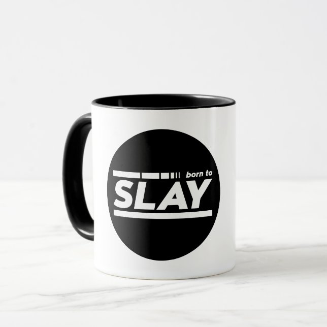 Född till slay Typography Mugg (Framsida vänster)